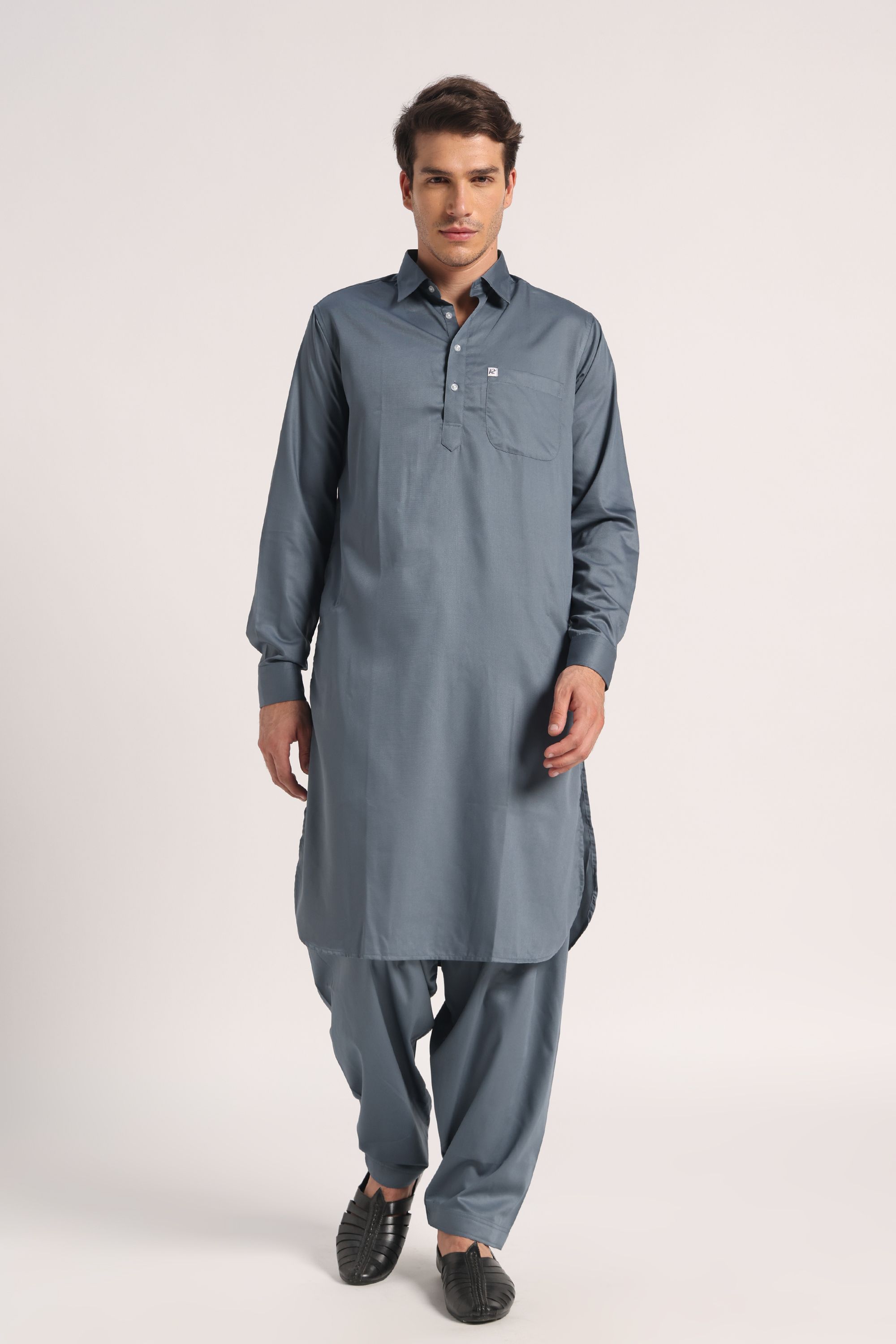 Steel Grey Signature Pathani Suit