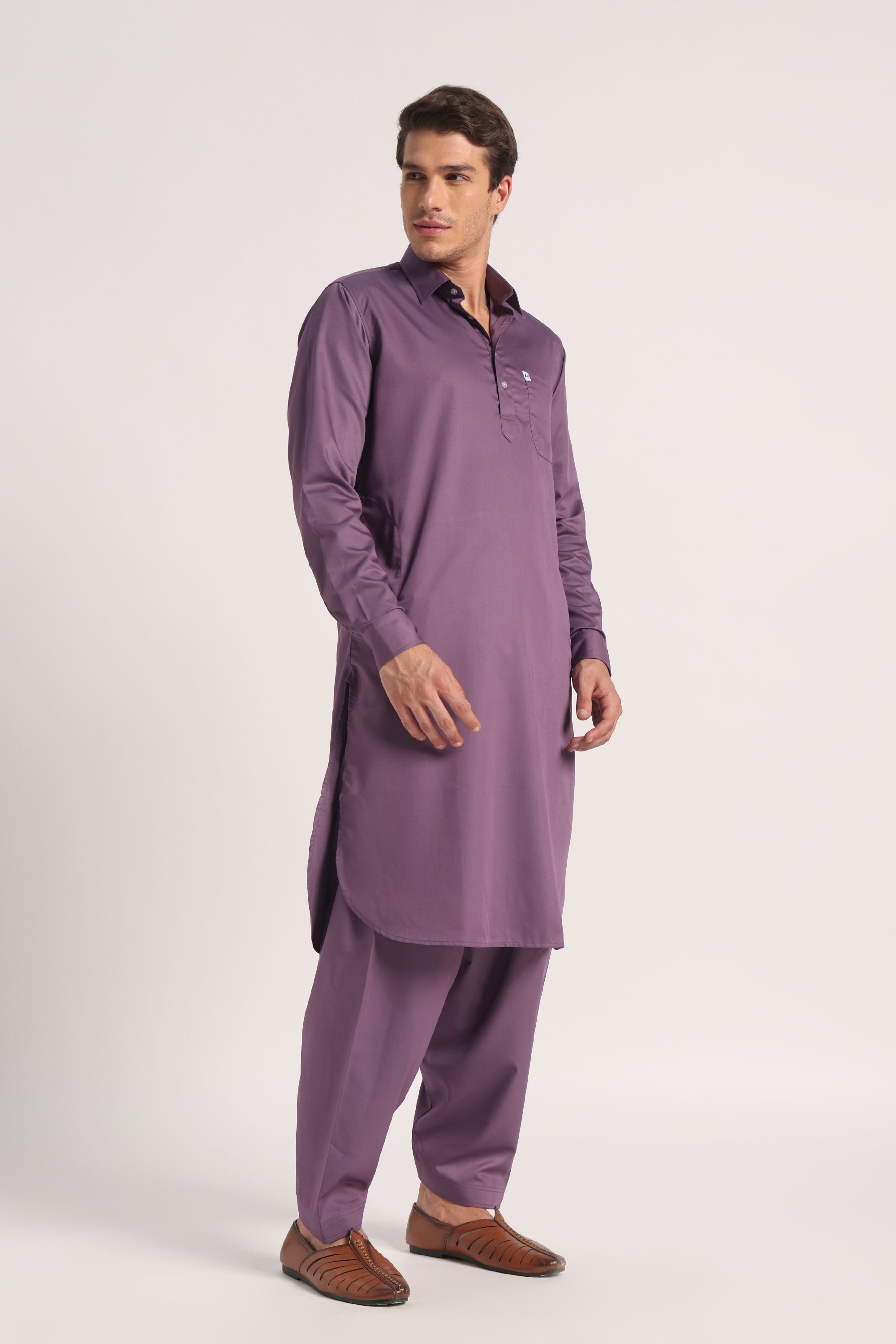 Rehan Kurta Signature Soft Lavender Pathani Suit