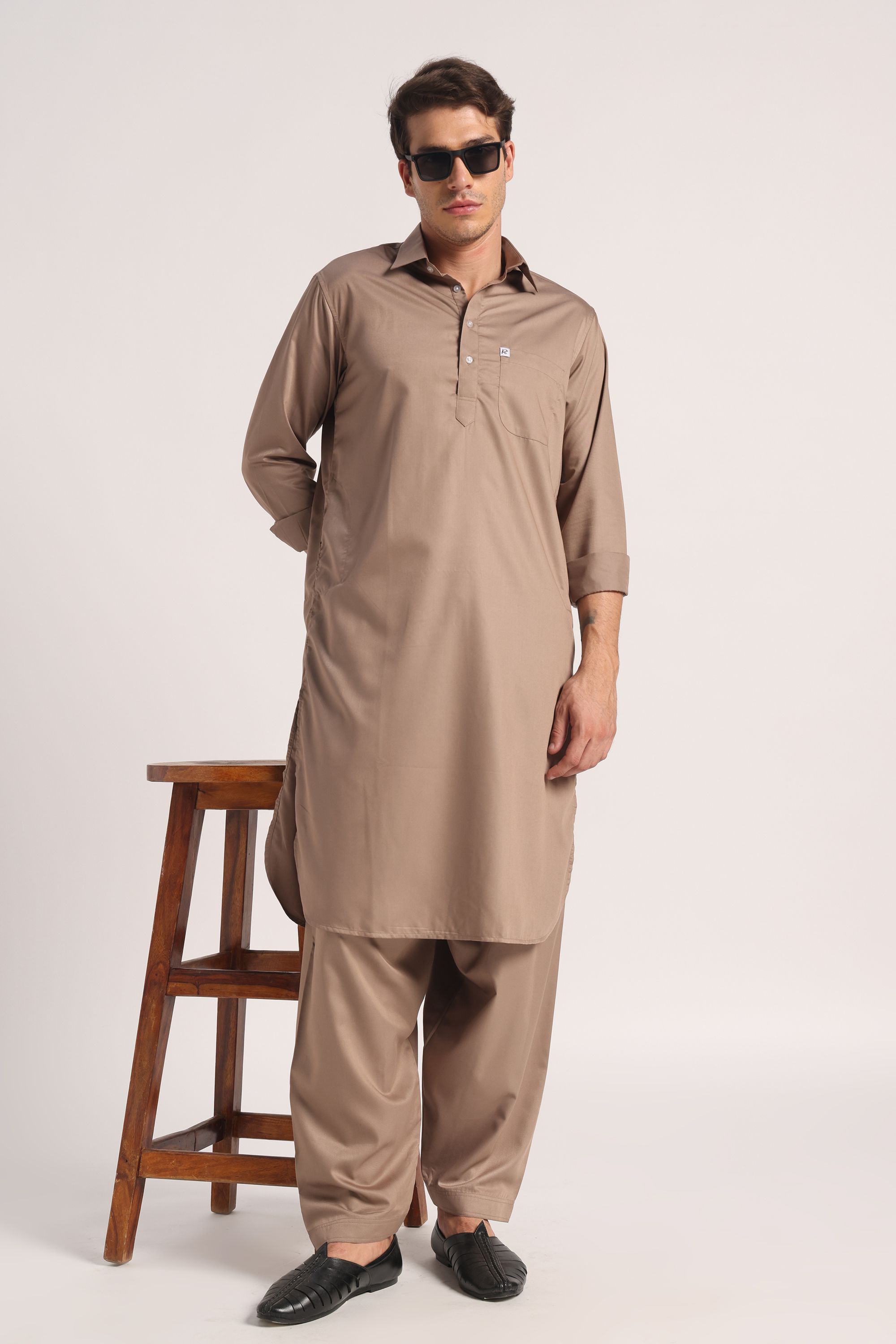 Rehan Kurta Signature Warm Mocha Pathani Suit