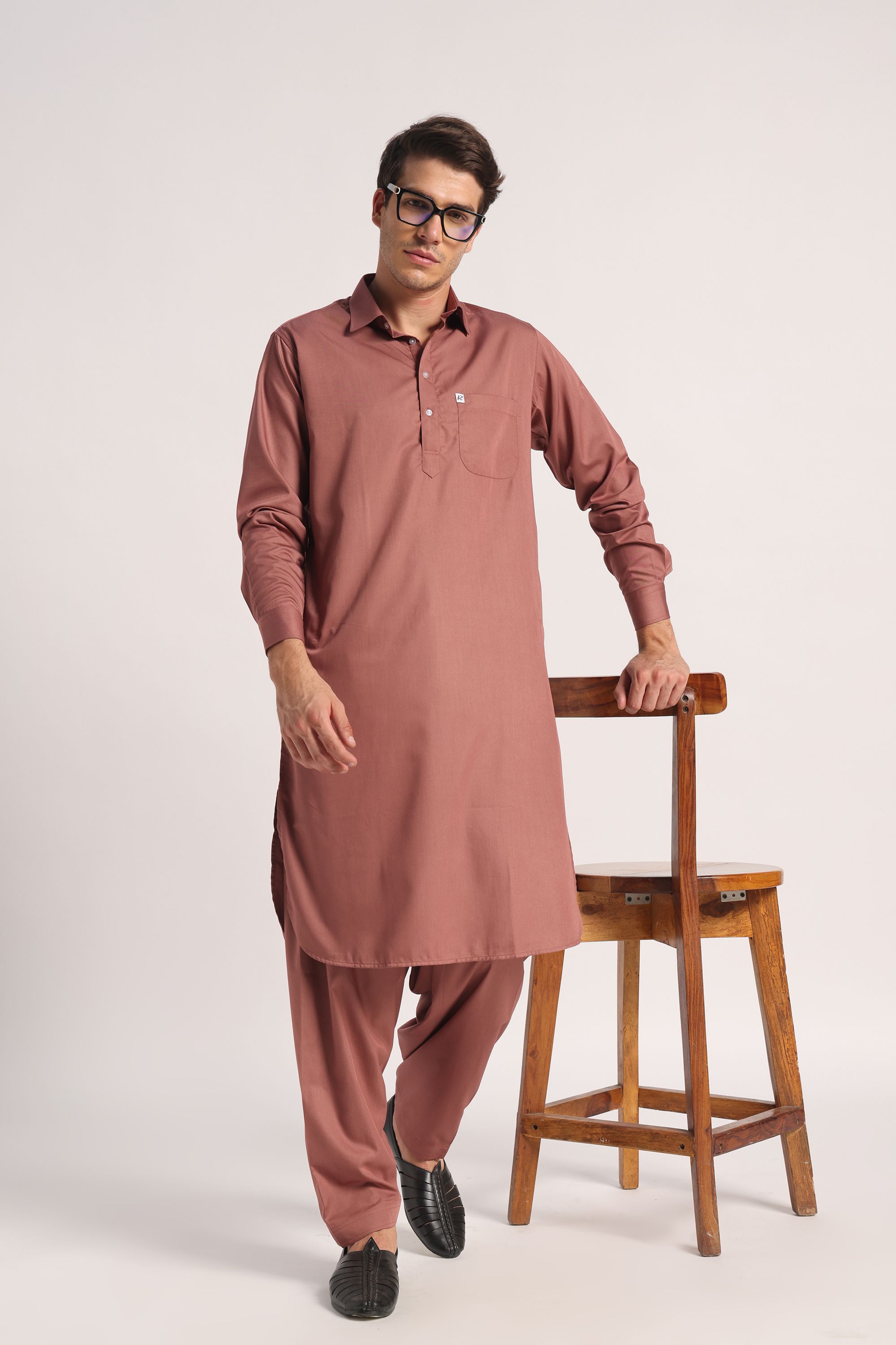 Rehan Kurta Signature Rosewood Pathani Suit