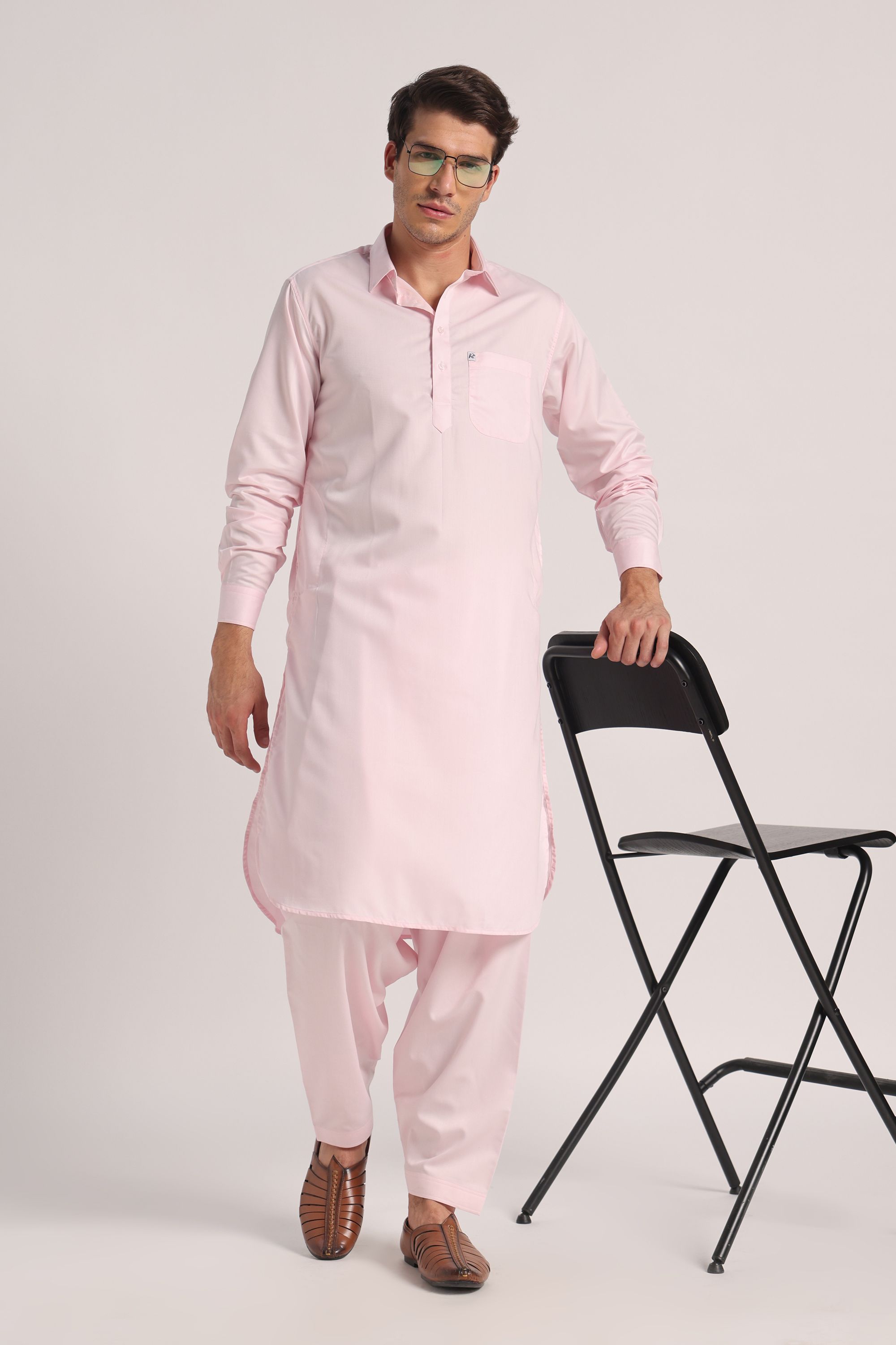 Rehan Kurta Signature Blush Pink Pathani Suit
